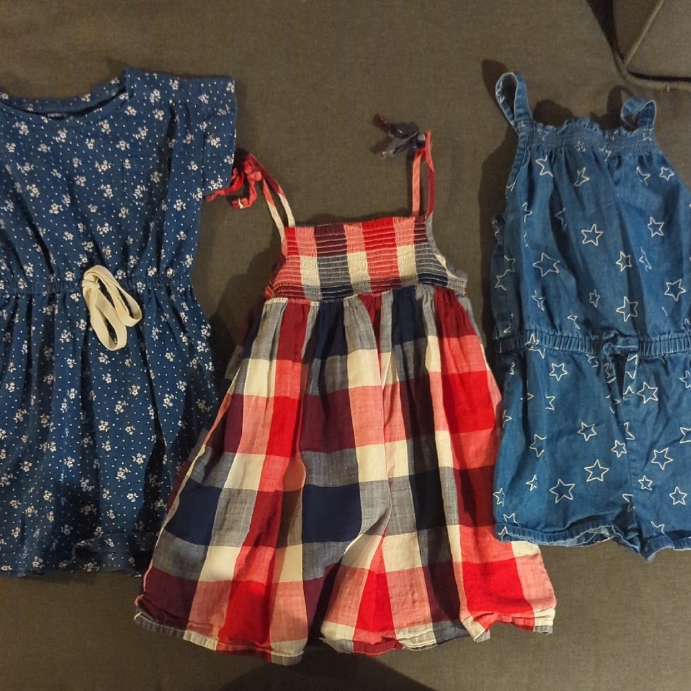 Blue and Red Kids Dress Set